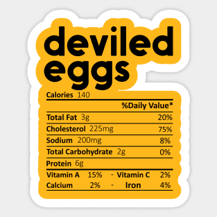 Deviled Eggs Nutrition Facts Gift Funny Thanksgiving Costume Sticker